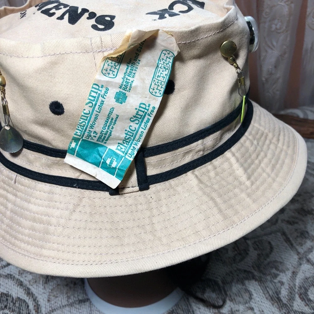 Beige Fishing Bucket Hat with Fun Patches - Picture 4 of 8